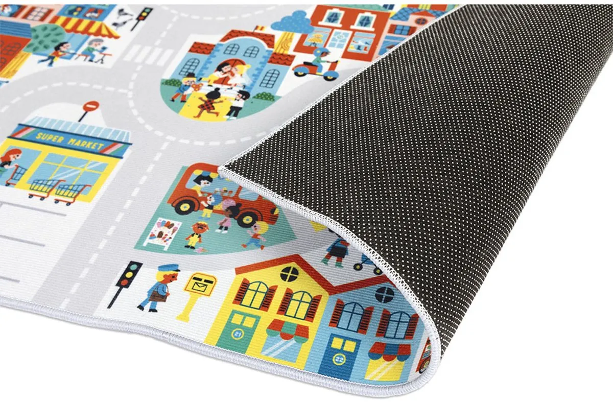 Janod Cross Roads Speelmat De Stad 120x78cm - Antislip