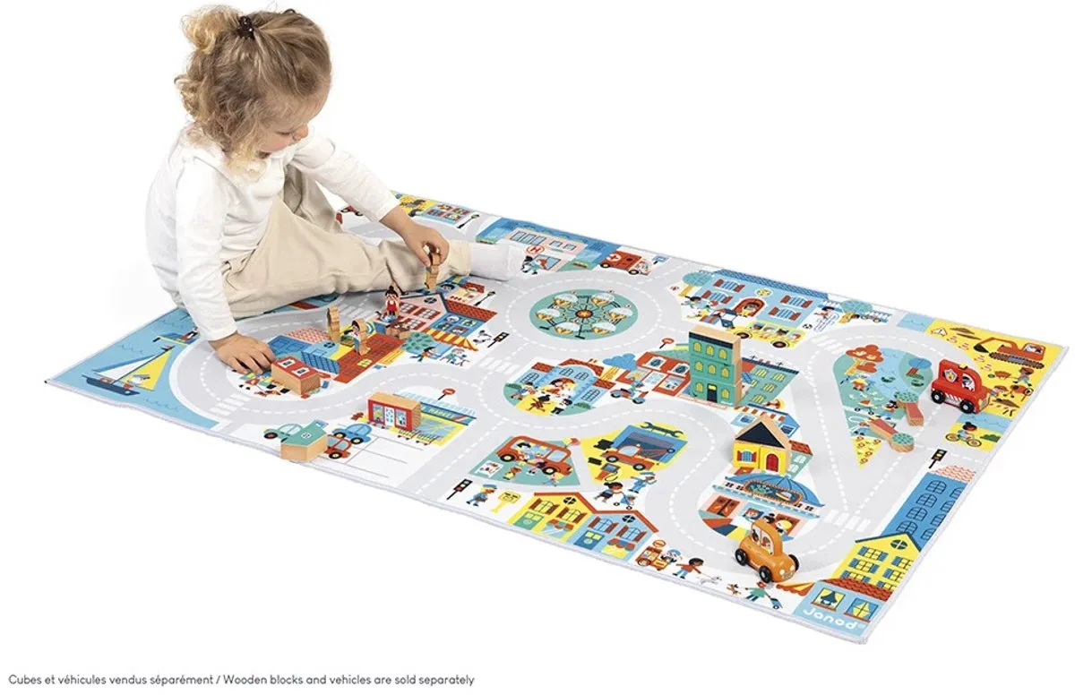 Janod Cross Roads Speelmat De Stad 120x78cm - Antislip