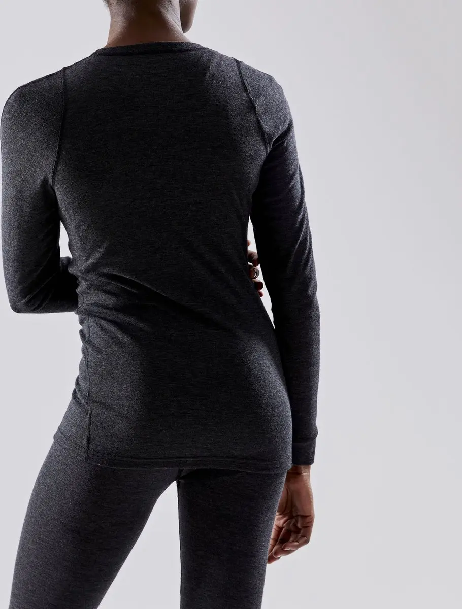 Craft Core Wool Merino Thermoshirt Dames - Zwart - Maat S