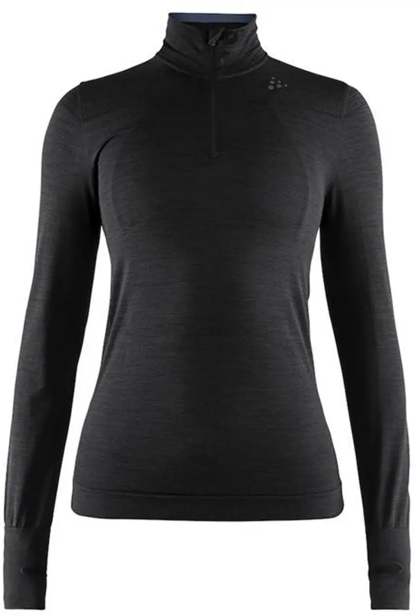 Craft Fuseknit Comfort Zip Thermoshirt Dames - XL - Zwart