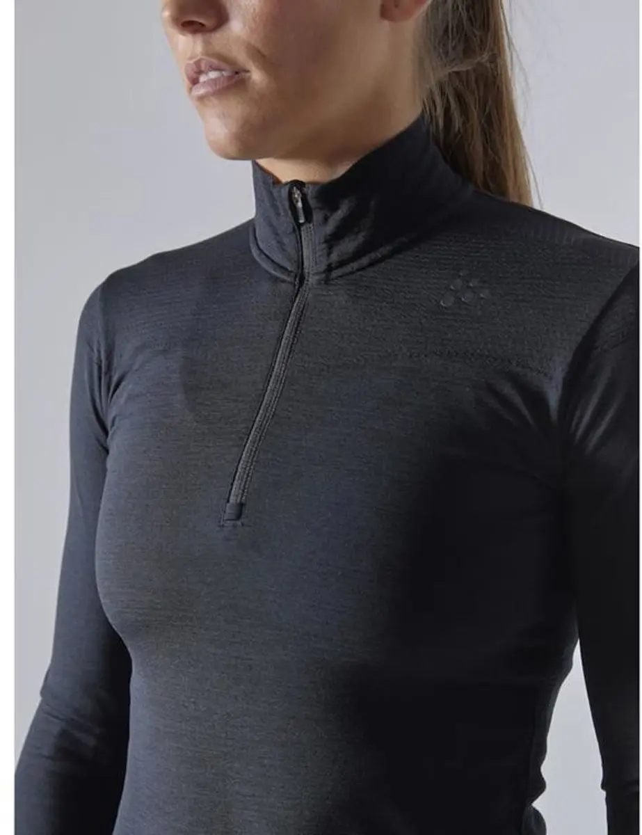 Craft Fuseknit Comfort Zip Thermoshirt Dames - XL - Zwart