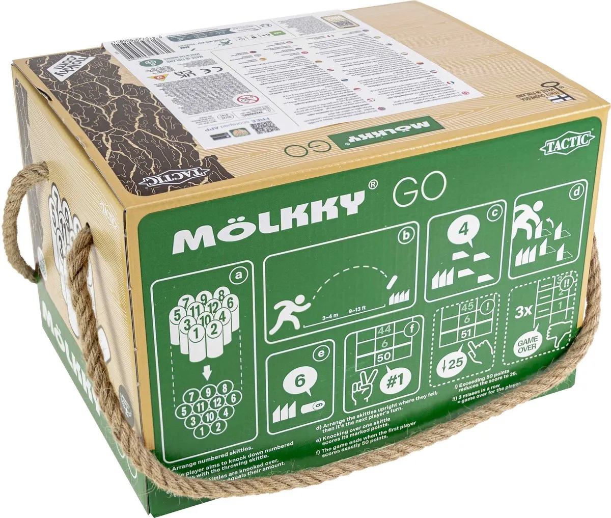 Tactic Mölkky Go Vang- en Werpspel - Origineel Fins Houten - 60595