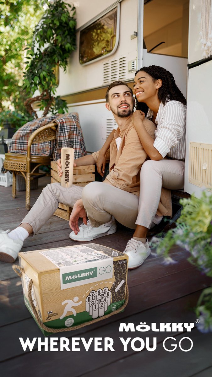 Tactic Mölkky Go – Vang- en Werpspel - Origineel Fins Houten Werpspel In Handige Draagbare Doos – Duurzaam Grenenhout – Met Gratis Score-App