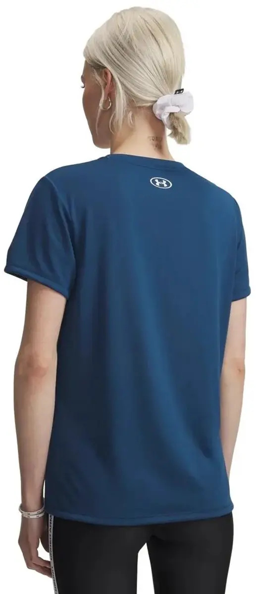 Under Armour Tech SSV Solid-BLU Dames Sportshirt - L - Blauw/Wit