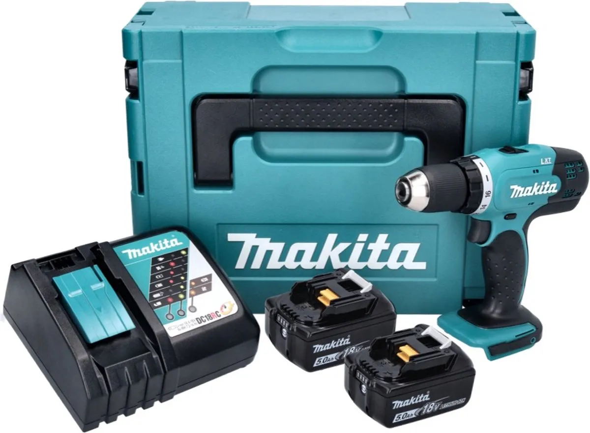 Makita DDF453RTJ Accuboormachine 18V - 42Nm 2x Accu 5.0Ah - afbeelding 2 van 5