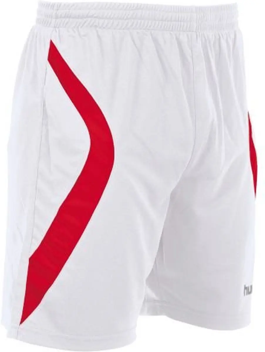 Hummel Manchester Shorts Sportbroek Kids 116 - Wit/Rood