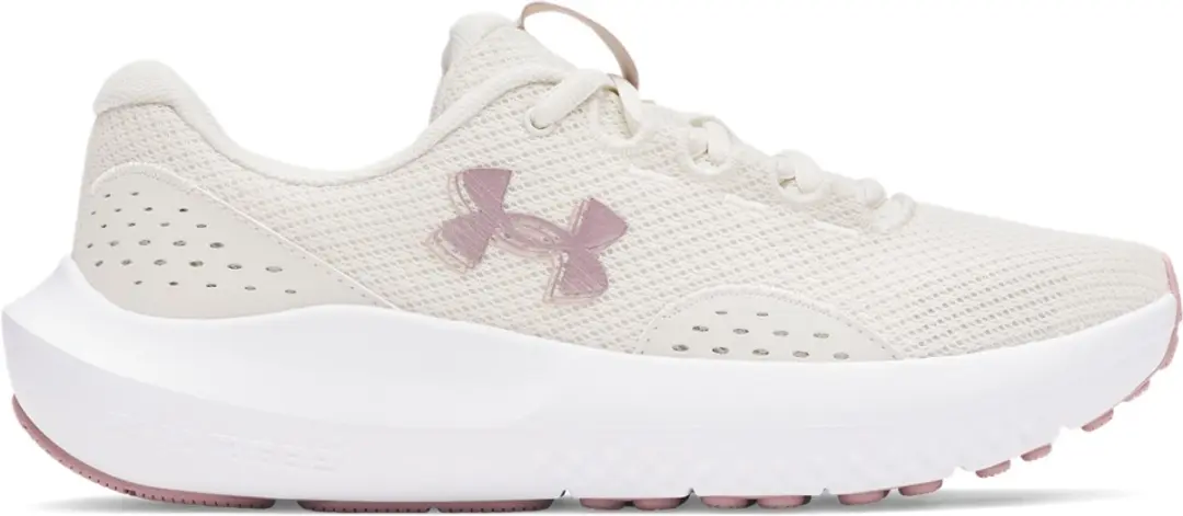 Under Armour UA W Charged Surge 4-WHT Dames Sportschoenen - Wit/Roze