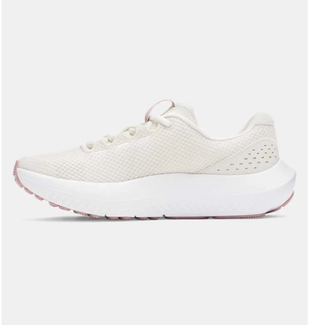Under Armour UA W Charged Surge 4-WHT Dames Sportschoenen - Wit/Roze