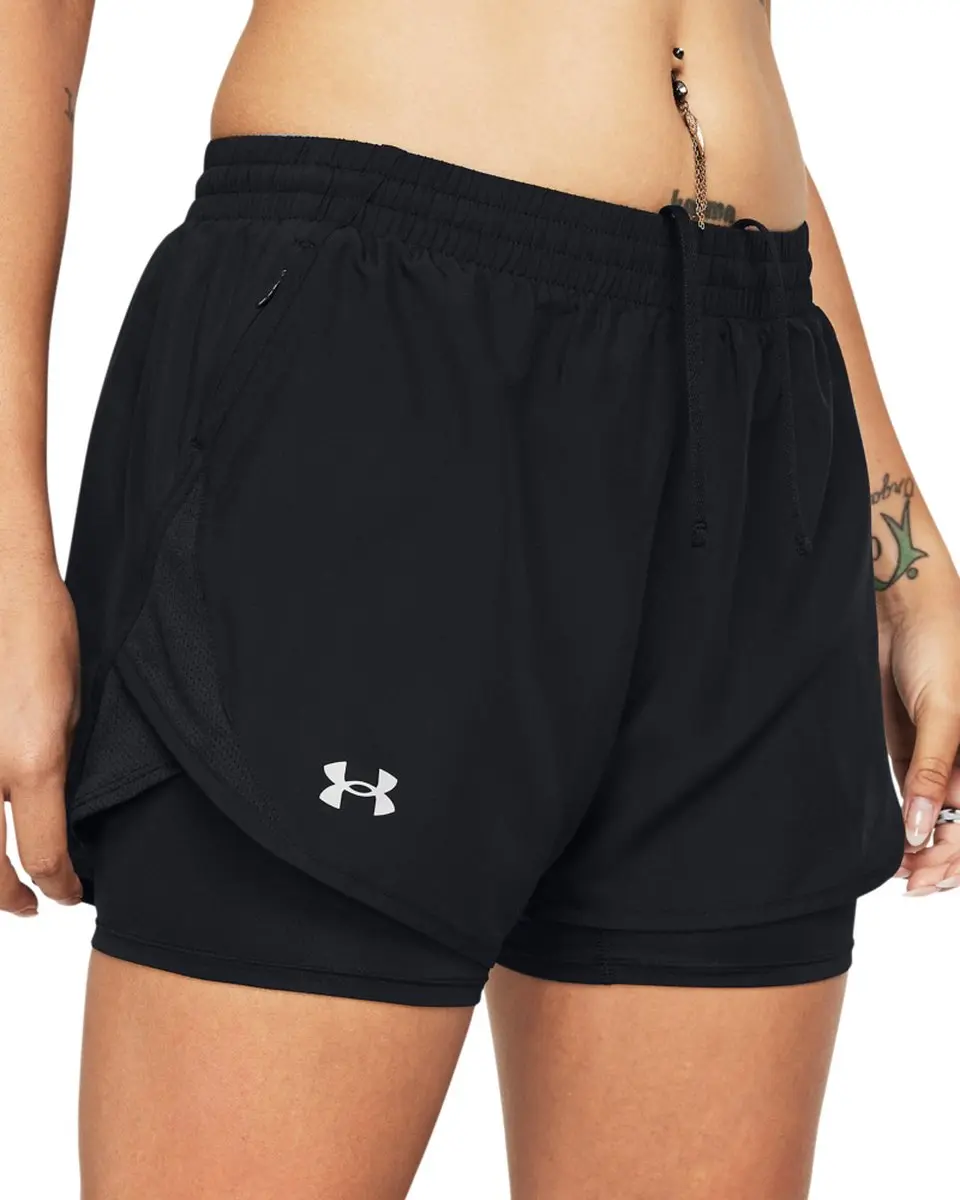 Under Armour UA Fly By 2 Shorts Dames - Zwart M