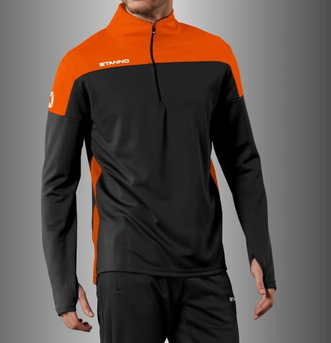 Stanno Pride 1/4 Zip Top - Maat 140 - Zwart/Orange