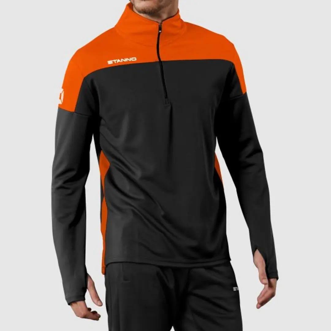 Stanno Pride 1/4 Zip Top - Maat 140 - Zwart/Orange