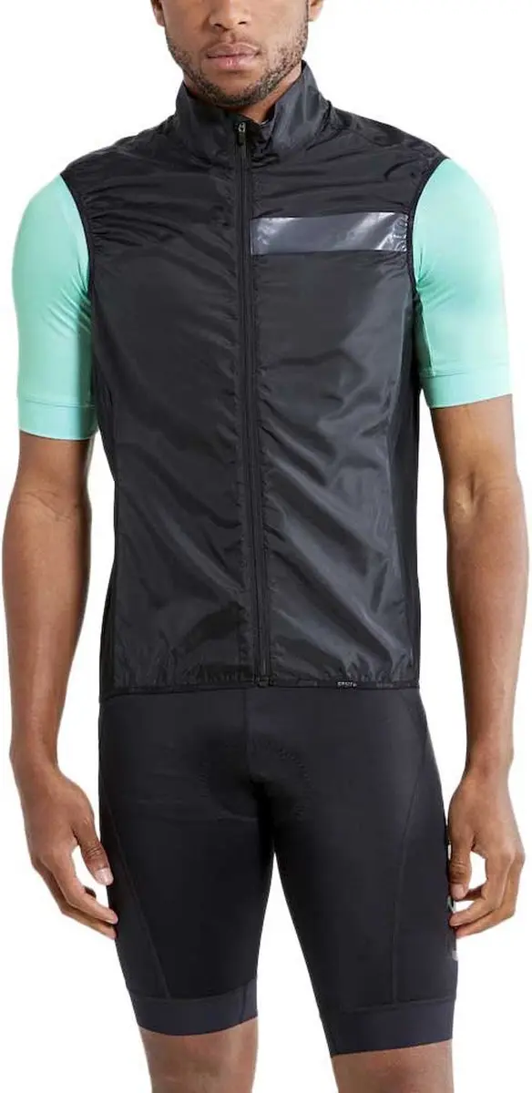 Craft Adv Essence Light Mouwloos Fietswindjack Heren - Zwart L