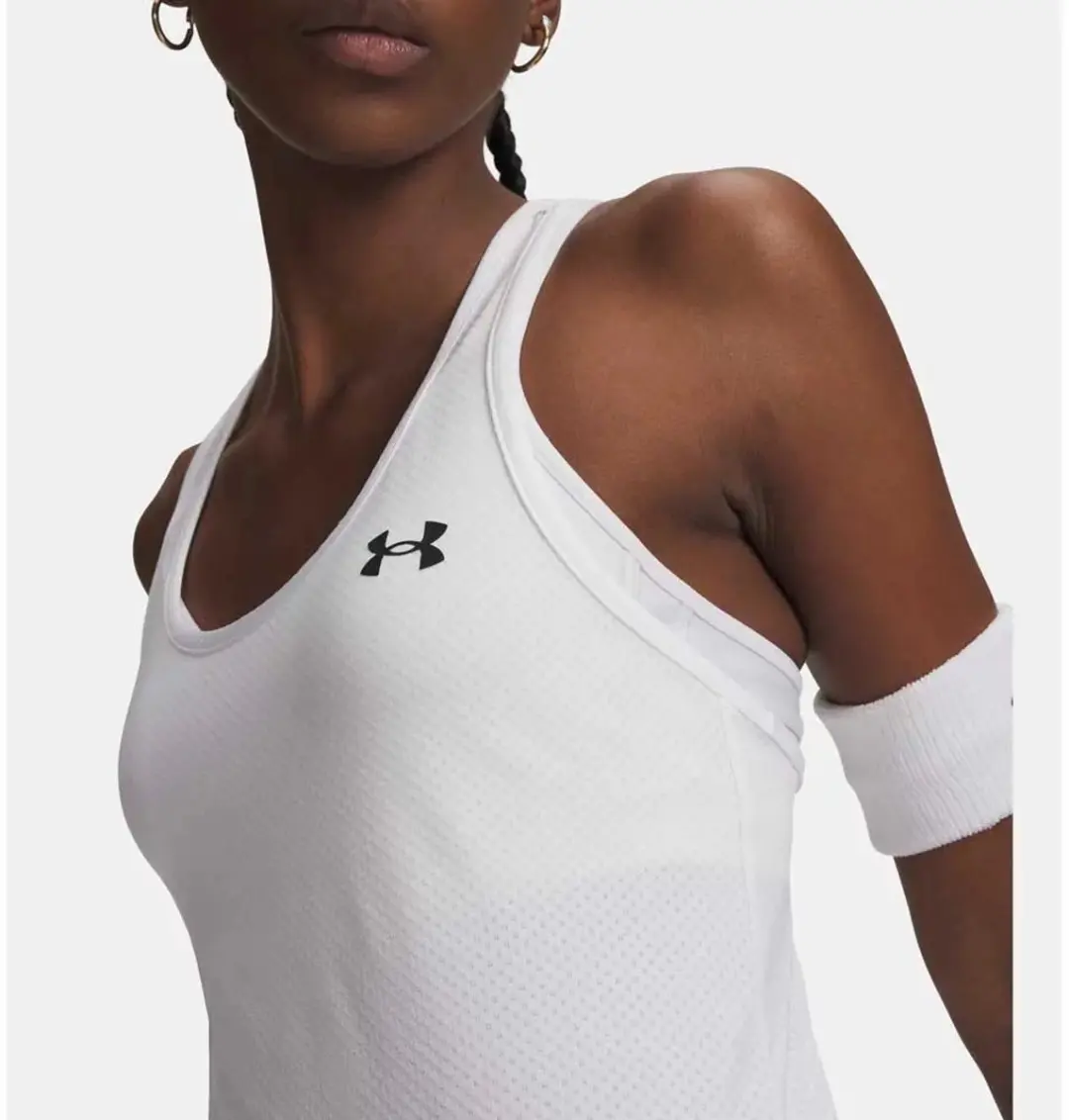 Under Armour Tech Mesh Racer Mouwloos T-shirt Wit XS