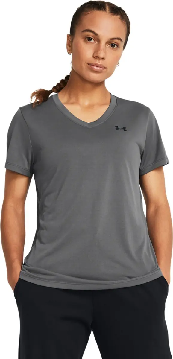 Under Armour Tech SSV Solid-GRY Dames Sportshirt XL