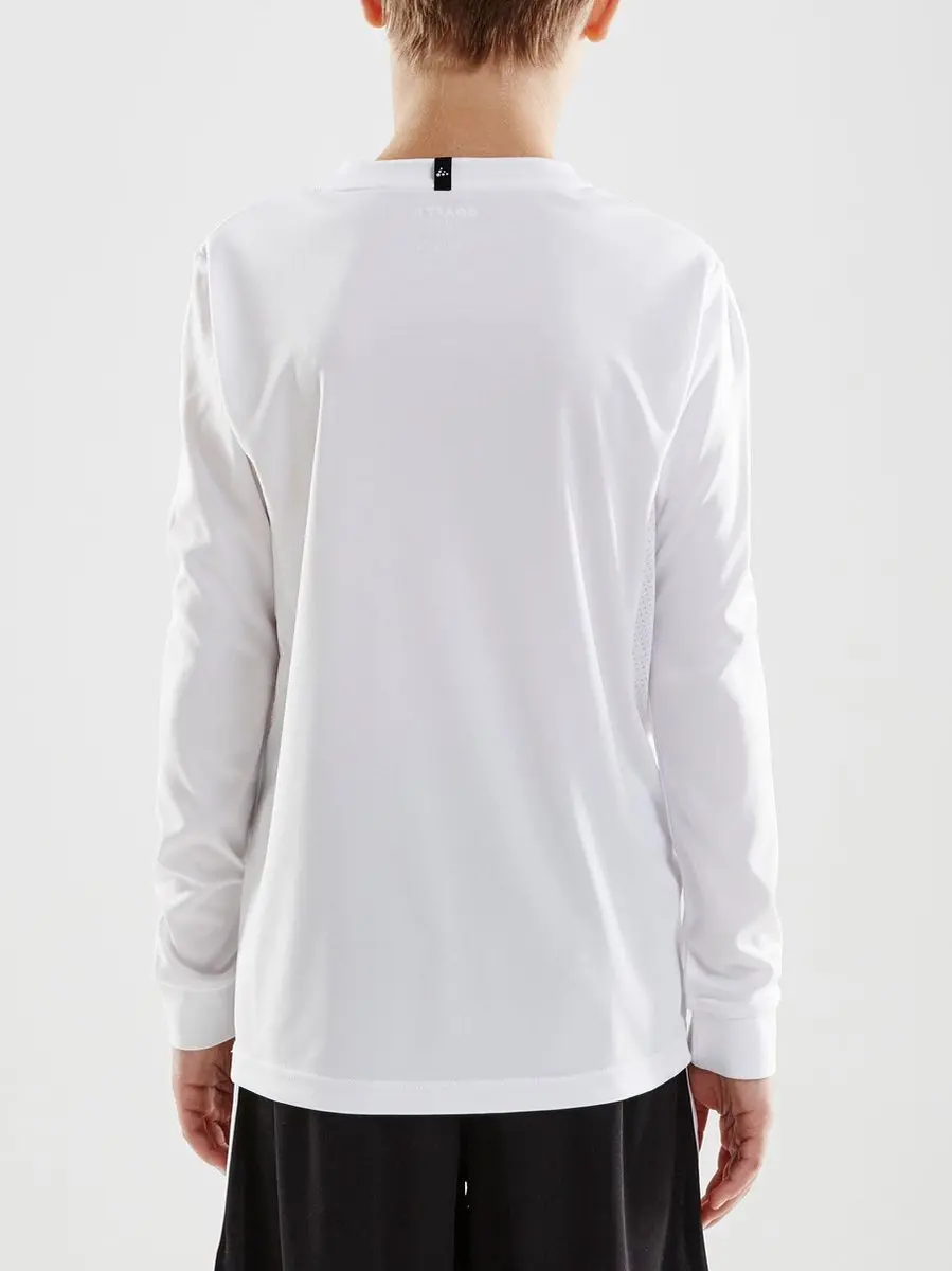 Craft Squad Jersey Solid LS Shirt Junior - Maat 134 - Wit/Zwart