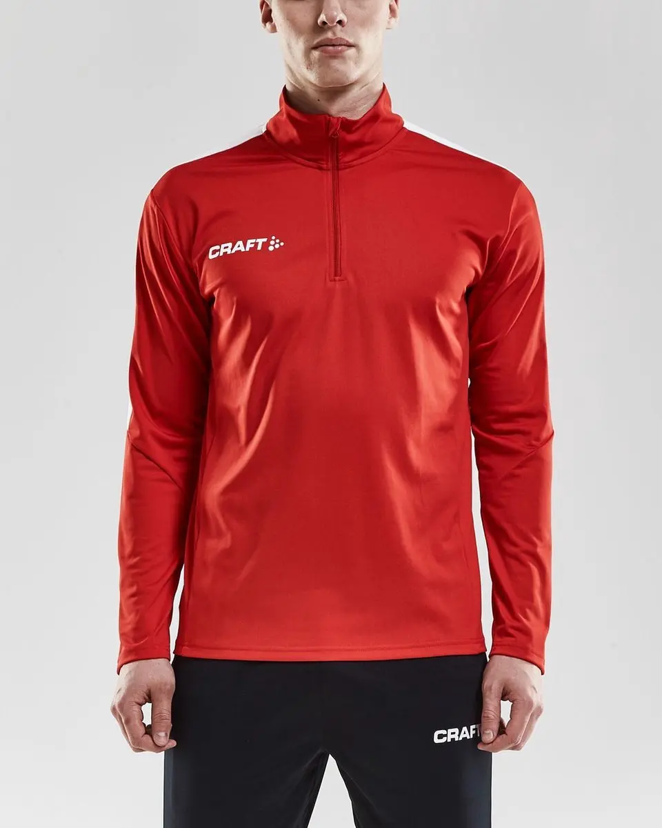 Craft Progress Halfzip LS Sportshirt M - Rood/Wit
