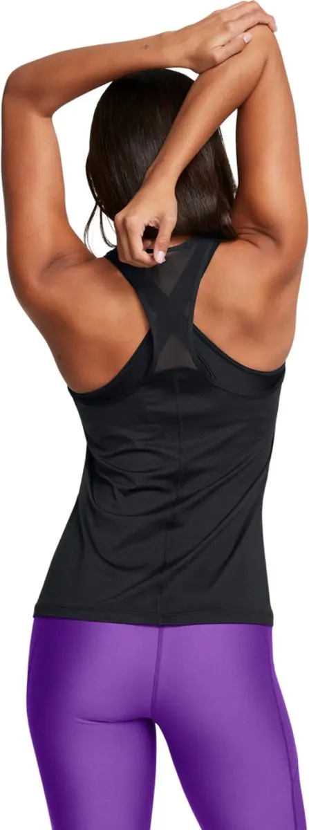 Under Armour Tech MeshTank Dames Sportshirt XL - Zwart/Wit