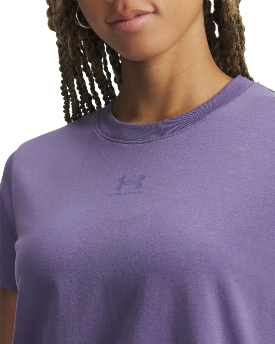 Under Armour UA Rival Core SS-PPL Dames Sportshirt - Paars