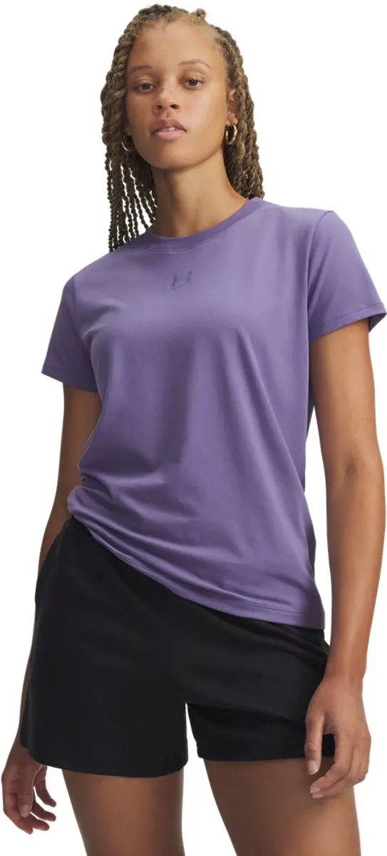 Under Armour UA Rival Core SS-PPL Dames Sportshirt - Paars