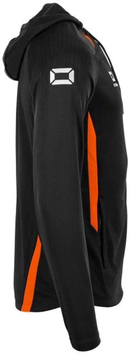 Stanno Stadio Hooded Full Zip Top M - Zwart/Oranje