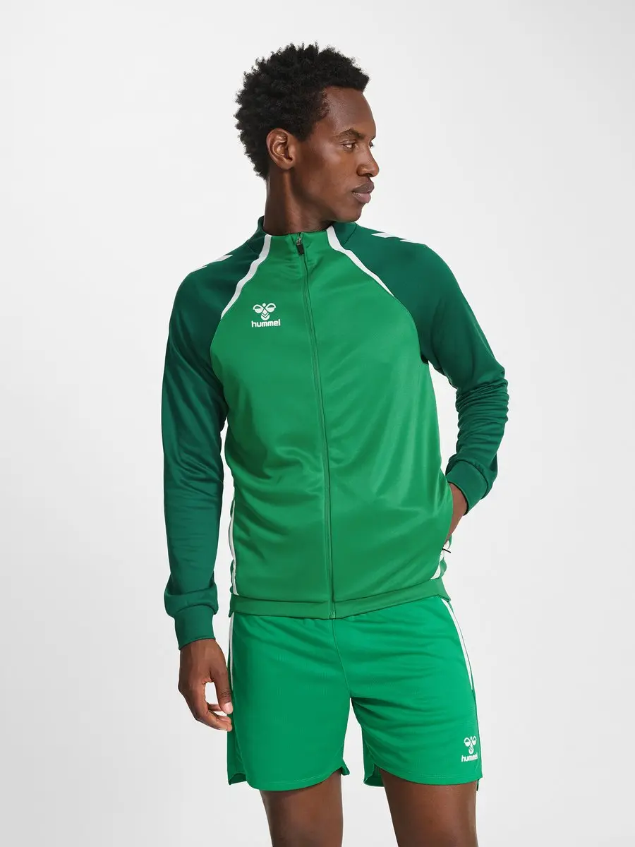 Hummel Hmllead 2.0 Track Zip Jacket 223772 - XL - Jelly Bean/Evergreen