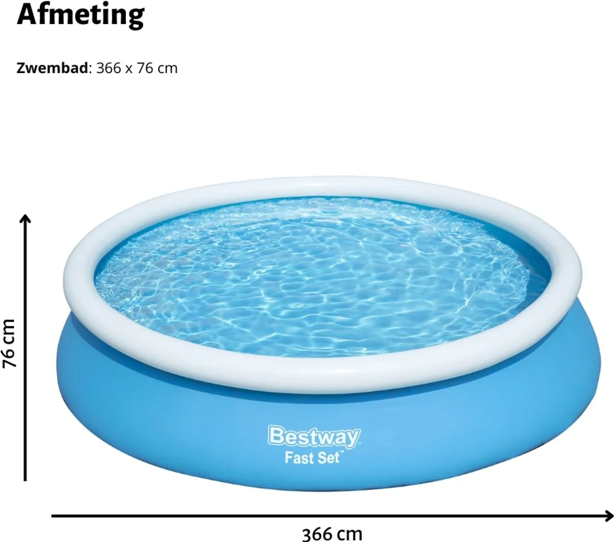Bestway Fast Set Opblaaszwembad 57274 - Ø366x76cm - Blauw