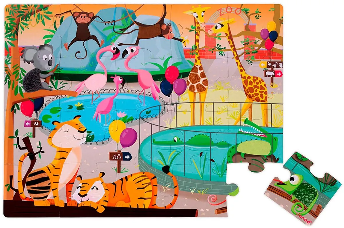 Janod Voelpuzzel Een Dag In De Dierentuin