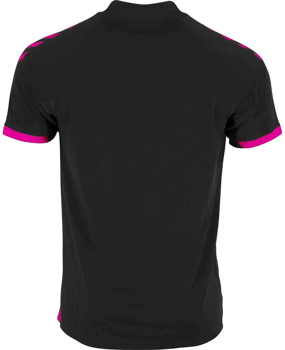 Hummel Fyn Shirt Heren - Korte mouwen - Zwart/Magenta - 2XL