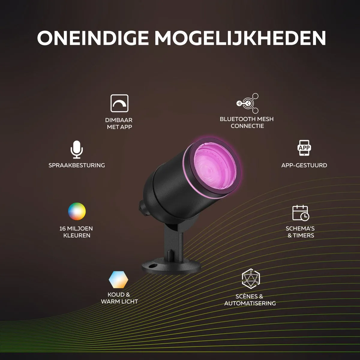 Calex Smart Outdoor LED Grondspot RGB/Wit 4W - Zwart