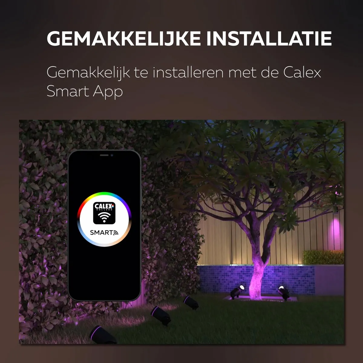 Calex Smart Outdoor LED Grondspot RGB/Wit 4W - Zwart - afbeelding 6 van 6