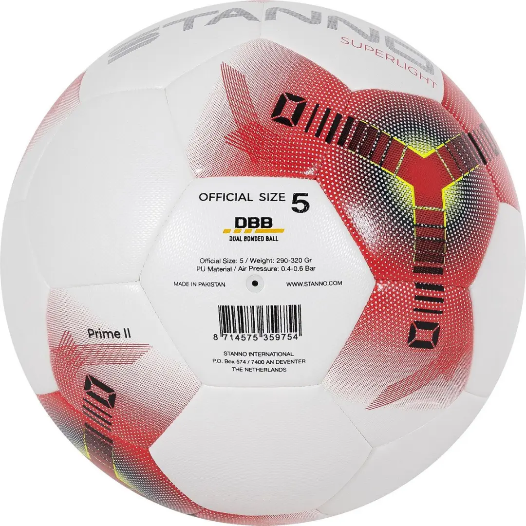 Stanno Prime Super Light II Trainingsbal SL5 - Wit/Rood