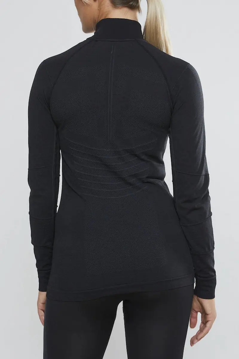 Craft Active Intensity Zip Thermoshirt Dames - Maat M - Zwart/Grijs