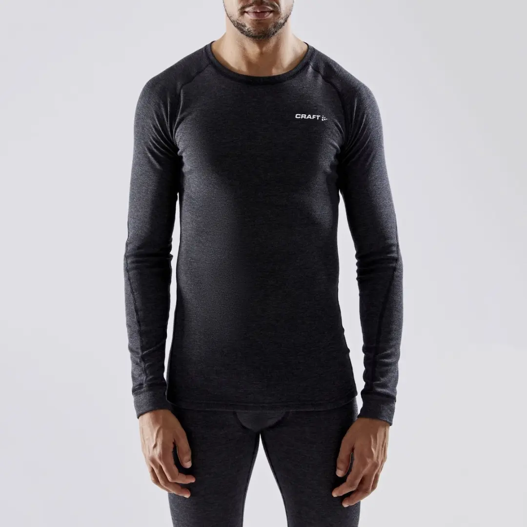 Craft Core Wool Merino Thermoset Heren Broek & Shirt - Maat S - Zwart