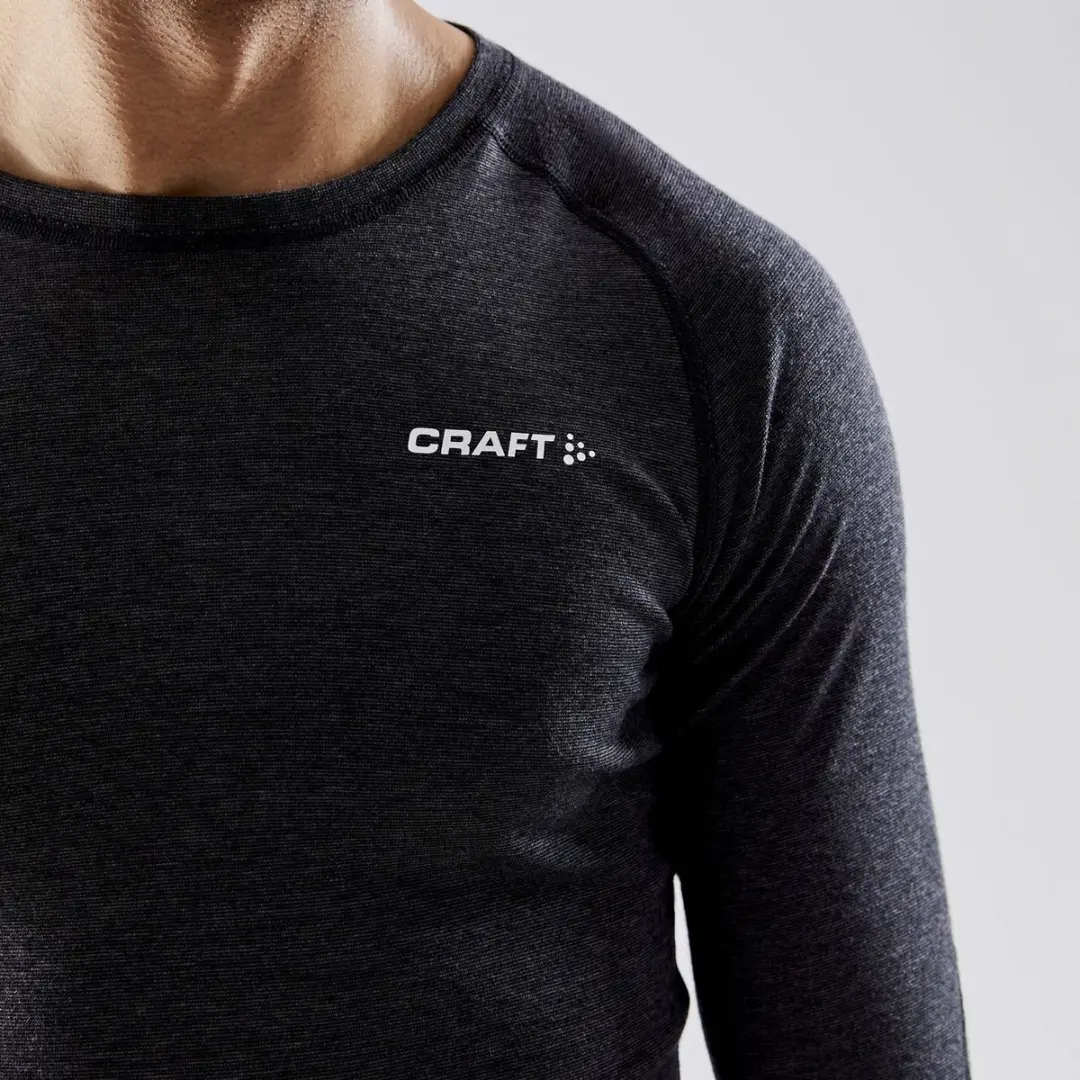 Craft Core Wool Merino Thermoset Heren Broek & Shirt - Maat S - Zwart