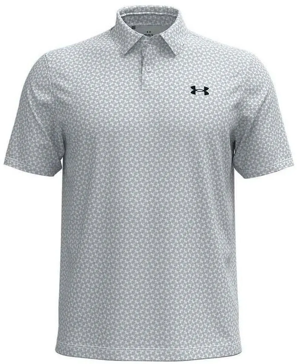 Under Armour T2G Printed Polo M - Wit Halo Grijs