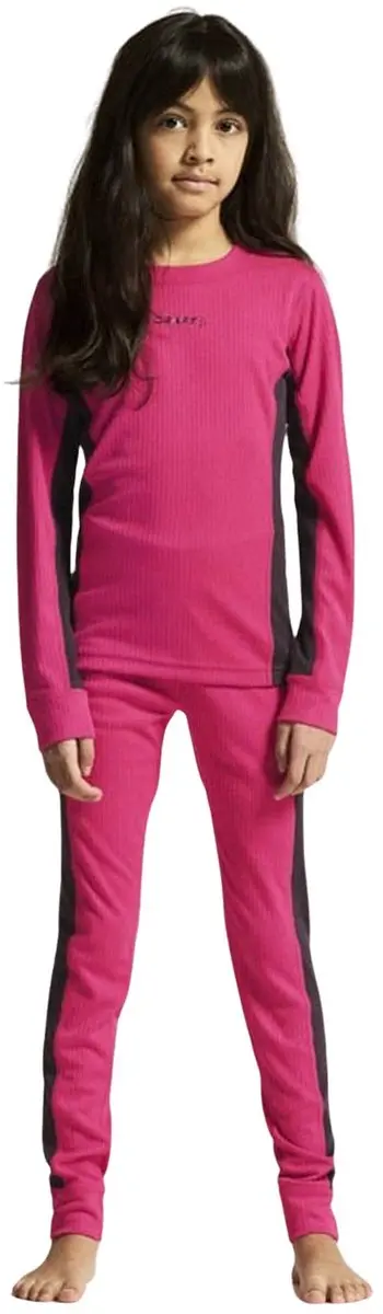 Craft Core Dry Thermoset Junior Maat 98 - Shirt & Broek - Roze/Zwart