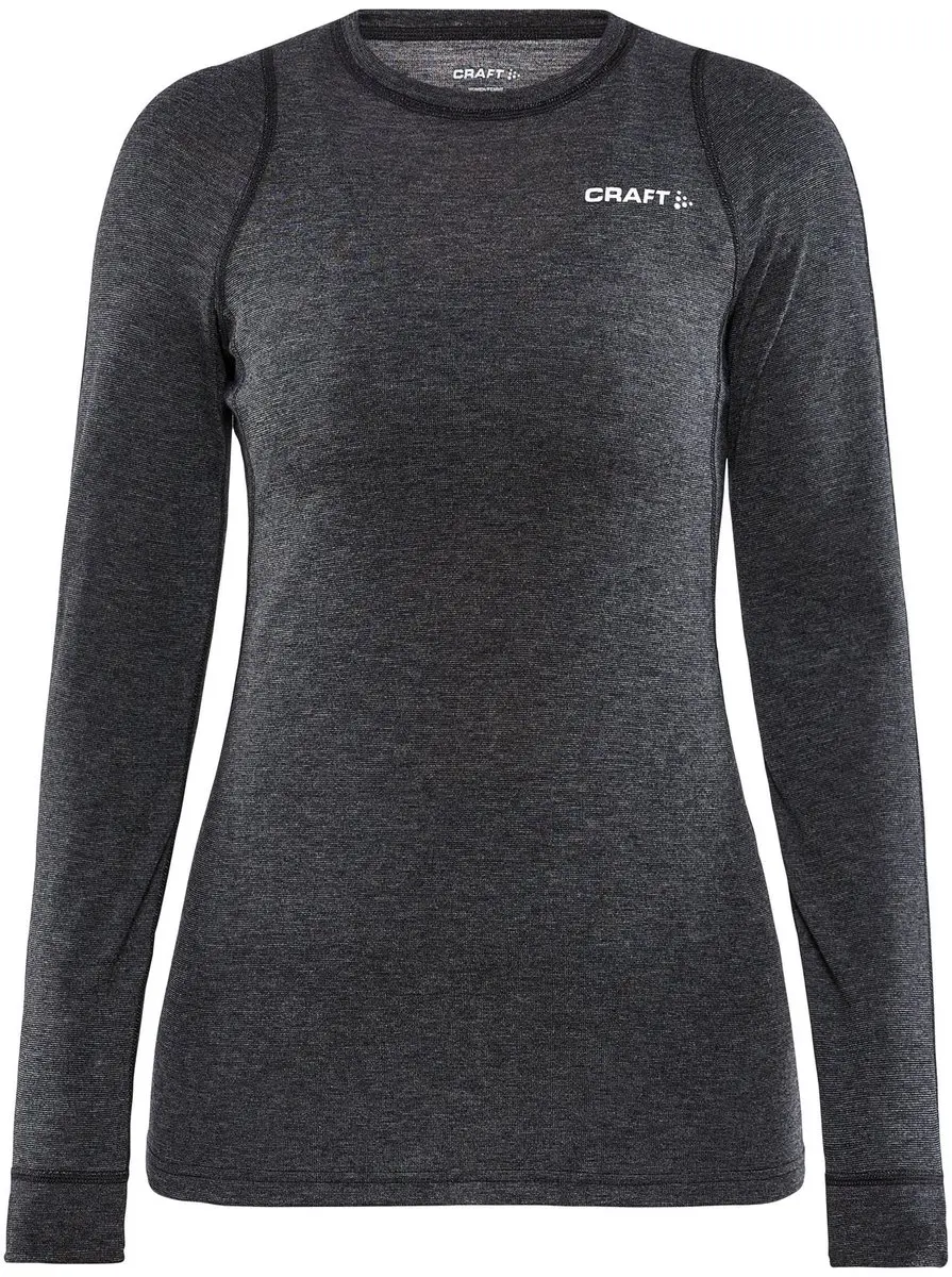 Craft Core Wool Merino Set Thermoshirt Dames - XL - Zwart