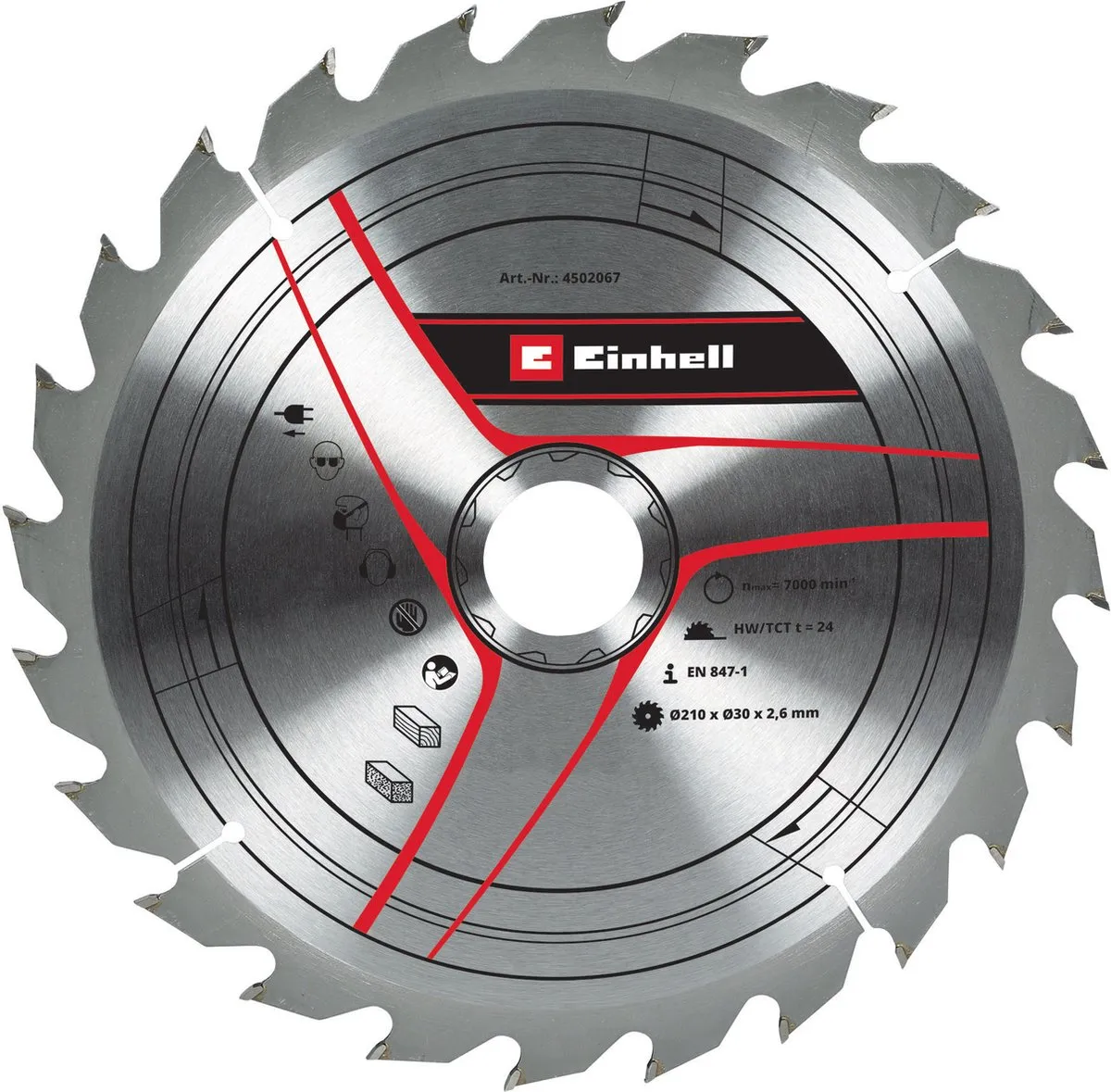 Einhell Hardmetalen TCT Zaagblad Ø210mm 24 Tanden