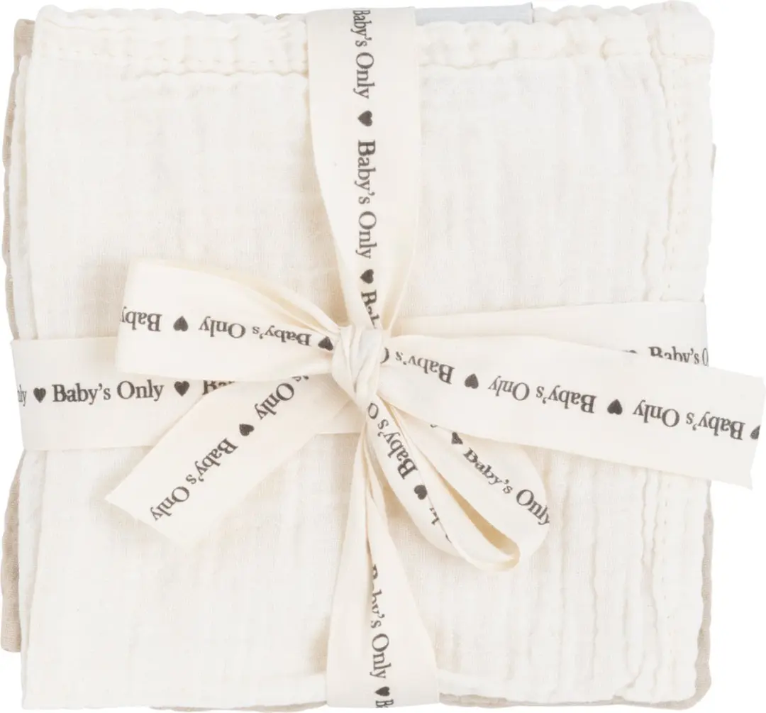 Baby's Only Monddoekjes Tender Linen/Clover - 30x30cm - 3x3 Stuks