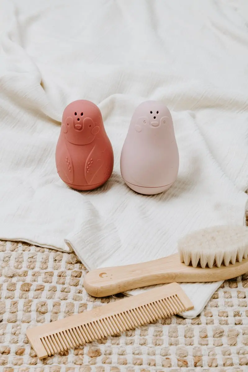 Baby's Only Spuitfiguren Pinguïns - 2 Stuks - Oker/Warm Linen