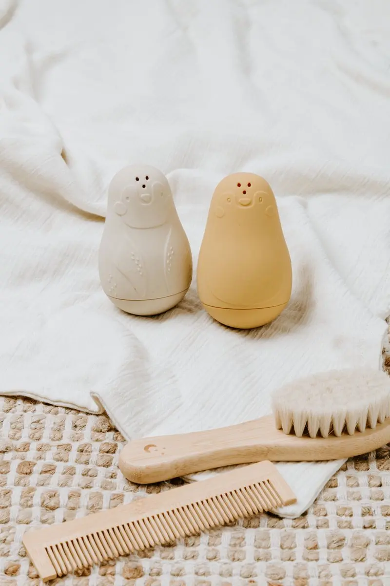 Baby's Only Spuitfiguren Pinguïns - 2 Stuks - Oker/Warm Linen