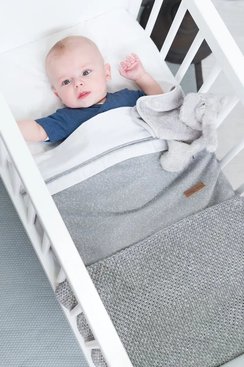 Baby's Only Gebreide Wiegdeken Sparkle Flavor 2.1 TOG - 70x95cm - Zilver-Roze