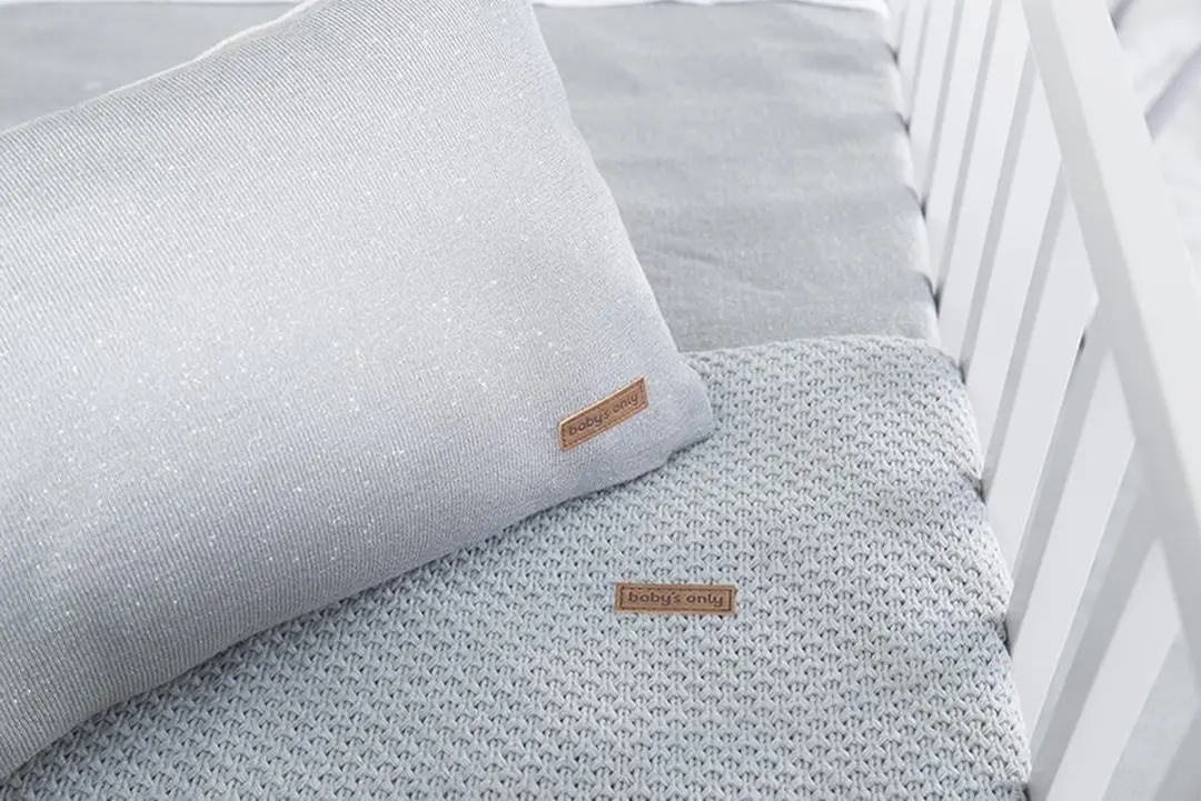 Baby's Only Gebreide Wiegdeken Sparkle Flavor 2.1 TOG - 70x95cm - Zilver-Roze
