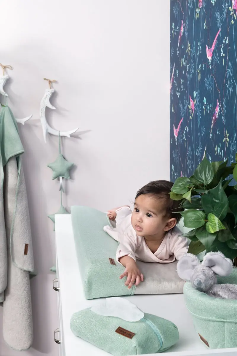 Baby's Only Gebreid Commodemandje - Zilver-Roze Mêlee