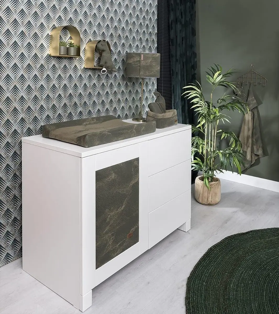 Baby's Only Gebreide Aankleedkussenhoes Marble - 45x70cm - Cool Grey/Lila