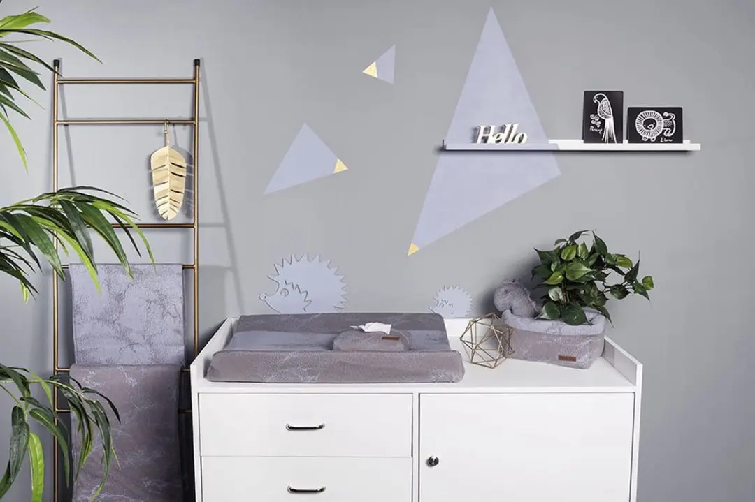 Baby's Only Gebreide Aankleedkussenhoes Marble - 45x70cm - Cool Grey/Lila