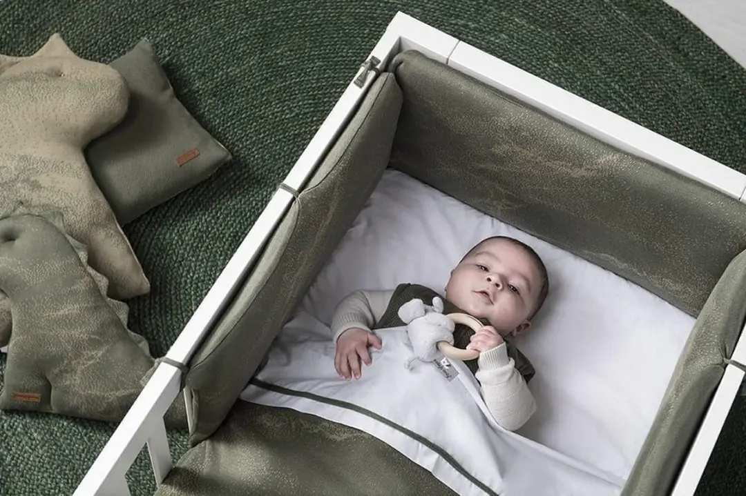 Baby's Only Gebreide Bedbumper Marble Khaki/Olive - 180x40cm