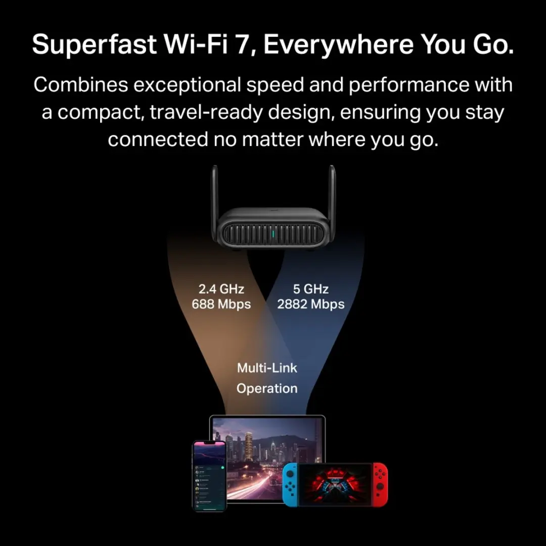 TP-Link BE3600 Wi-Fi 7 Router 2.5Gbps - Zwart