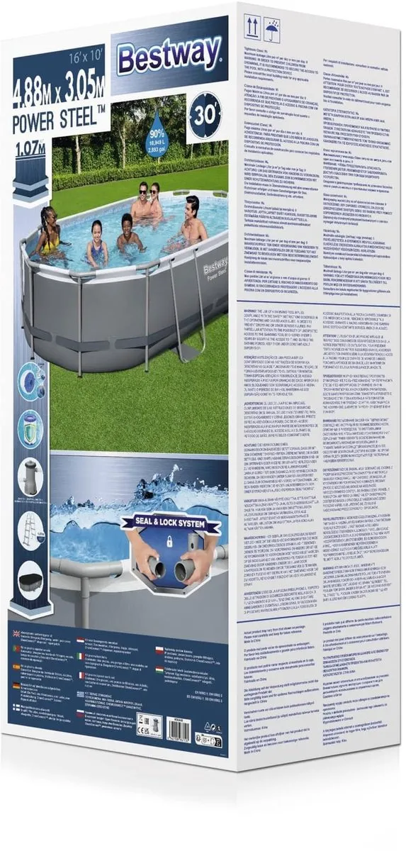 Bestway 56448 Bovengronds Zwembadset 4,88x3,05m - 10.95m³ - Blauw/Grijs - afbeelding 2 van 6