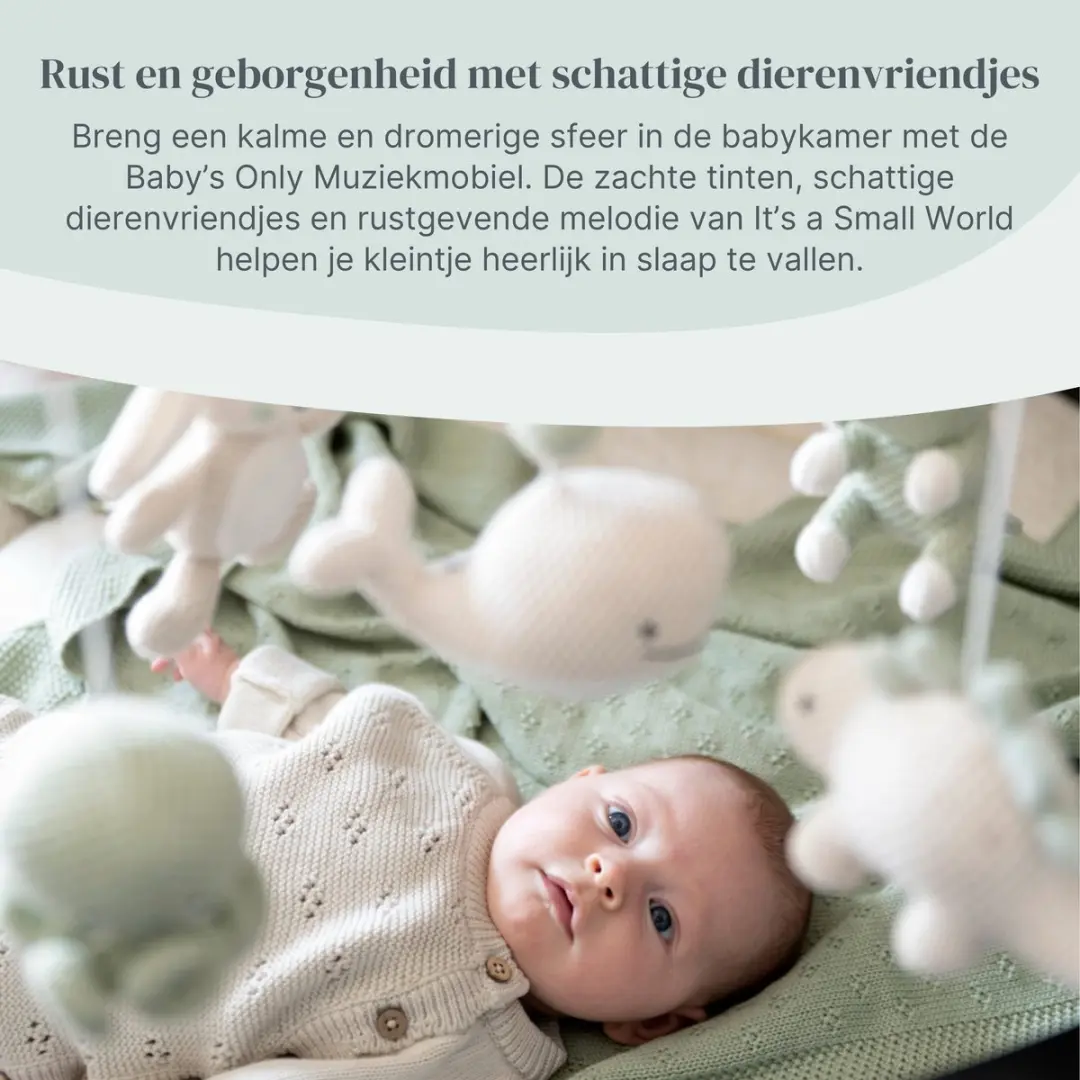 Baby's Only Muziekmobiel Animals - Laurel Green/Warm Linen